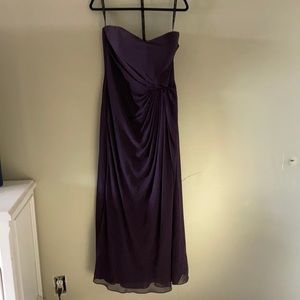 Eggplant strapless formal dress